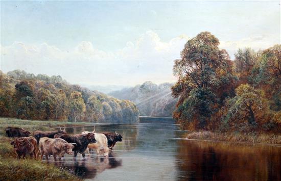 William Vivian Tippett (1833-1910) Friars Crag, Keswick and Tortworth Lake 24 x 36in.
